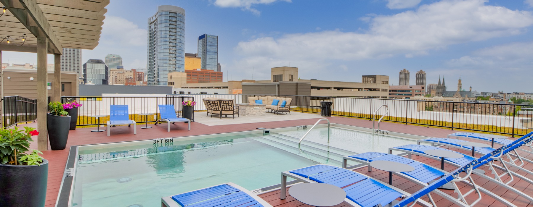 exterior photo of rooftop pool