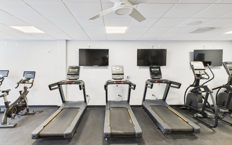 View of treadmills inside a fitness center